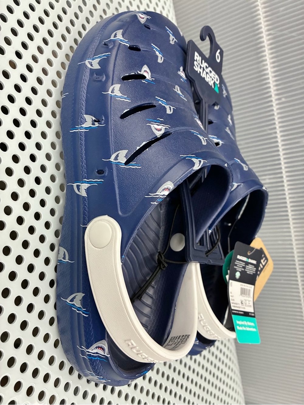 NEW RUGGED SHARK EVA Clogs Size 6 Big Boy Blue Kid’s Unisex
